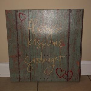 Always kiss me good night wall decor
